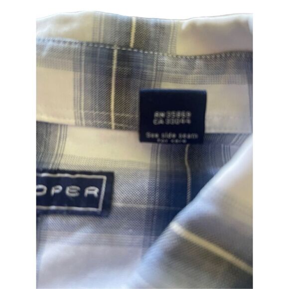 Roper Men's Blue & White Plaid Flannel Short Sleeve Buttons Down Shirt Size 2XL - Picture 6 of 13